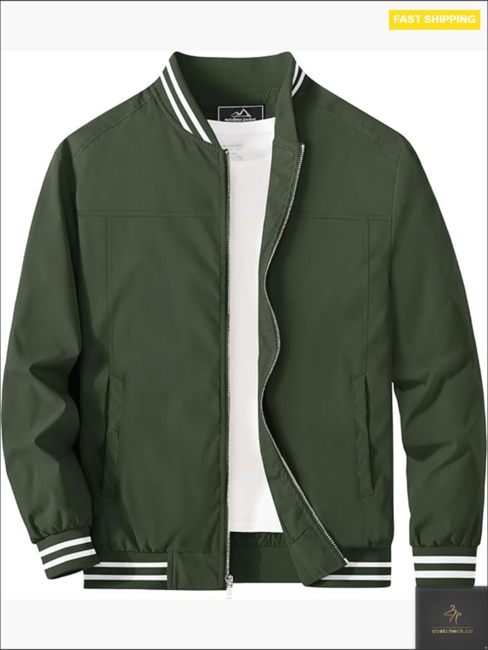 Lightweight Bomber Jacket Windbreaker Zip Up Casual Spring Fall Coat with